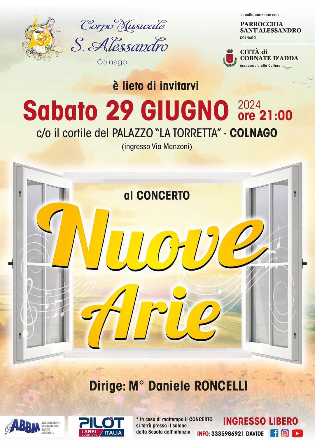 Nuove Arie Corpo Musicale Sant'Alessandro concerto alla Torretta di Colnago