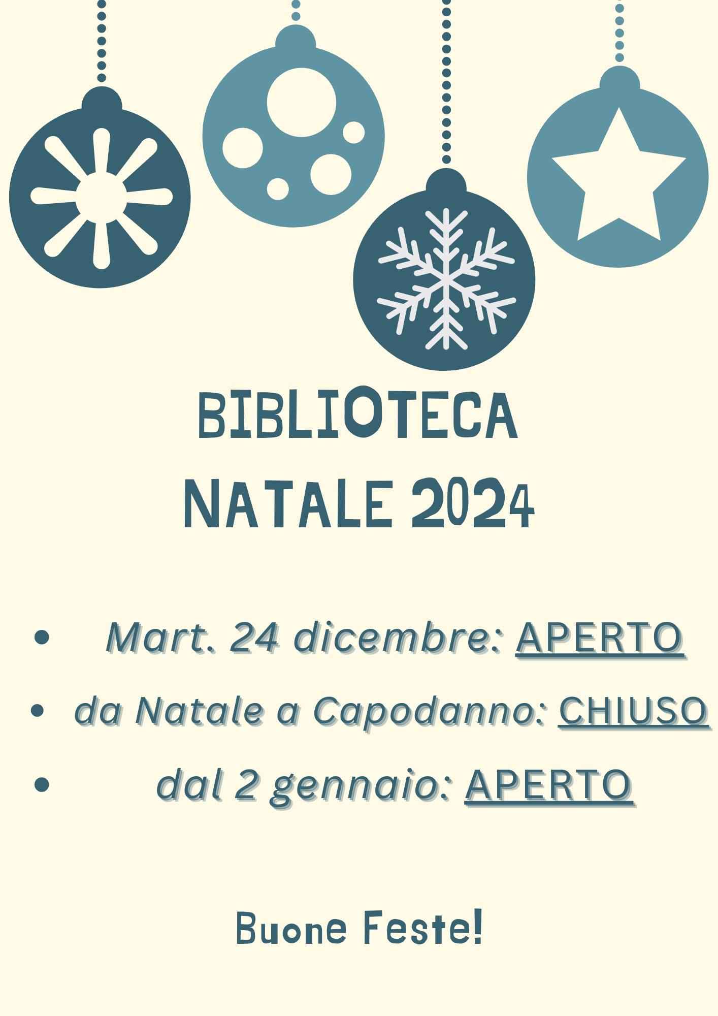 Orari biblioteca Natale