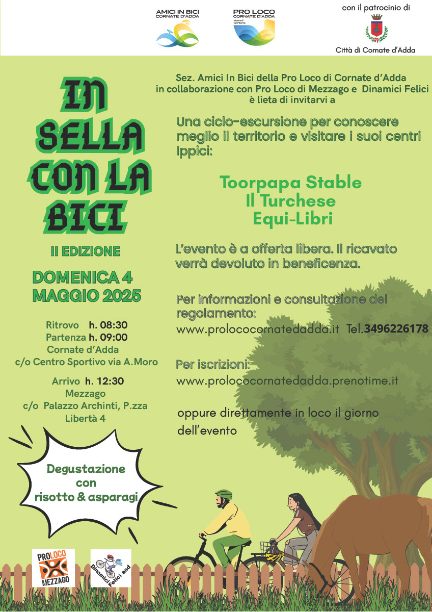 In sella con la bici